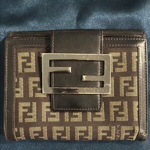 Fendi Brown and Tan Wallet Bifold Wallet